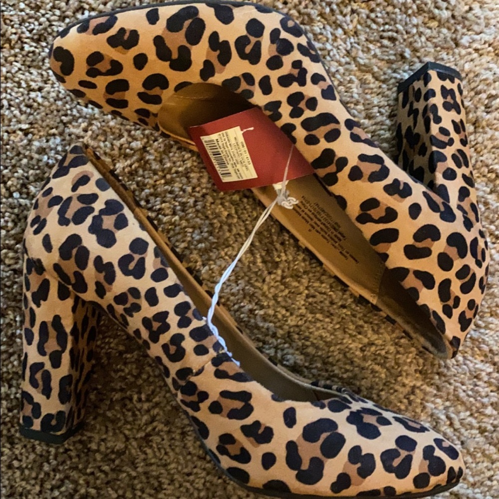 Leopard Print Block Heels